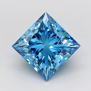 1.43ct PRINCESS Fancy Vivid Blue VS1 Coloured Lab diamond