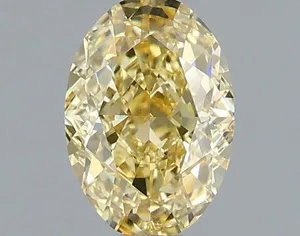 1.03ct OVAL Fancy Intense Yellow VVS2 Coloured Lab diamond