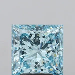 2.84ct PRINCESS Fancy Vivid Blue VS1 Coloured Lab diamond