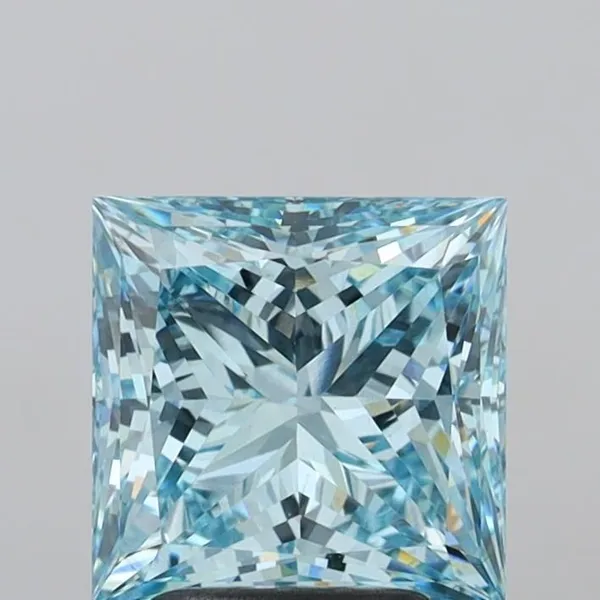 2.84ct PRINCESS Fancy Vivid Blue VS1 Coloured Lab diamond