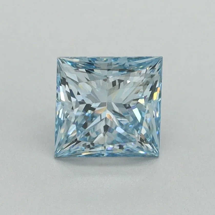 1.03ct PRINCESS Fancy Vivid Blue VS1 Coloured Lab diamond
