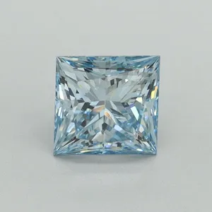 1.03ct PRINCESS Fancy Vivid Blue VS1 Coloured Lab diamond