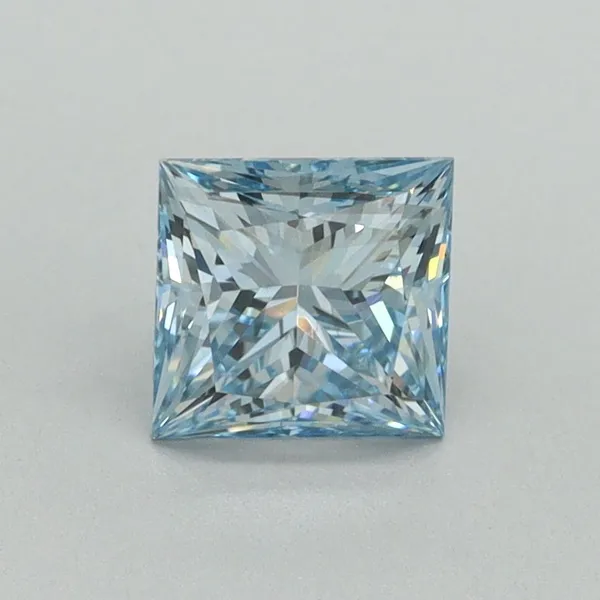 1.03ct PRINCESS Fancy Vivid Blue VS1 Coloured Lab diamond