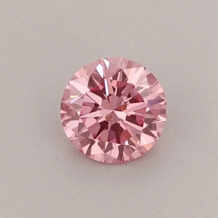 0.39ct ROUND Fancy Vivid Pink VS2 Coloured Lab diamond