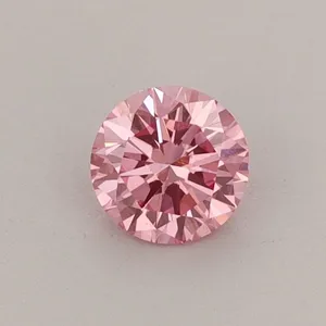 0.39ct ROUND Fancy Vivid Pink VS2 Coloured Lab diamond