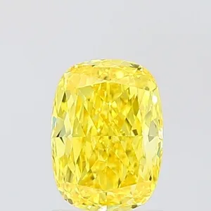 1.03ct CUSHION Fancy Vivid Yellow VS1 Coloured Lab diamond