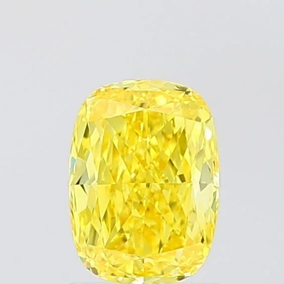 1.03ct CUSHION Fancy Vivid Yellow VS1 Coloured Lab diamond