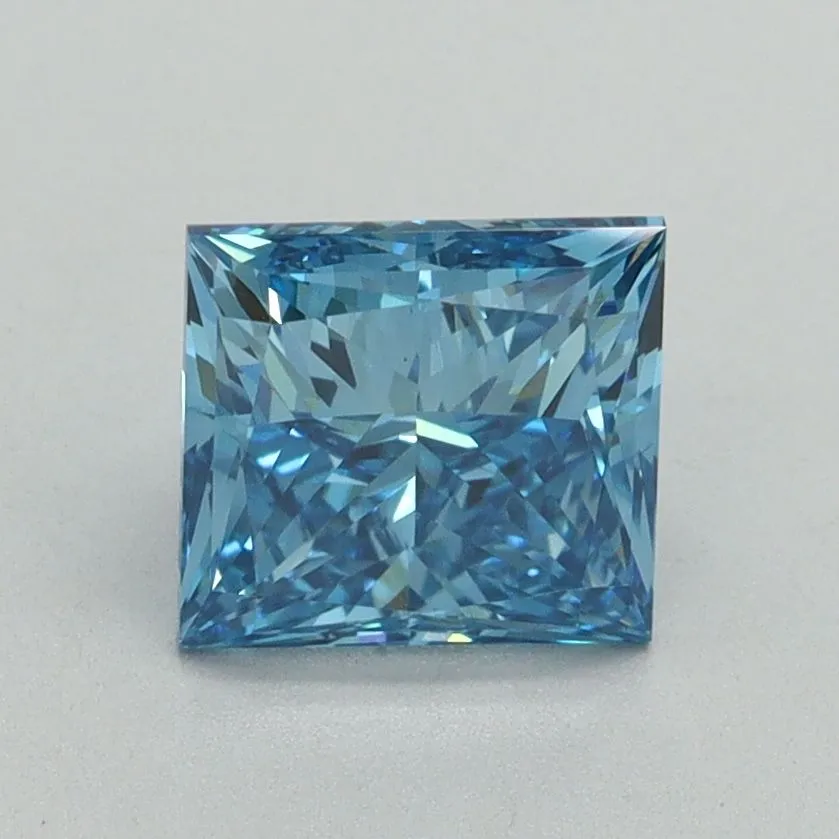 1.50ct PRINCESS Fancy Vivid Blue VS1 Coloured Lab diamond