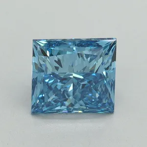 1.5ct PRINCESS Fancy Vivid Blue VS1 Coloured Lab diamond