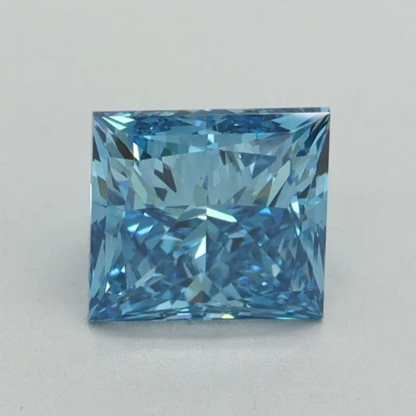 1.5ct PRINCESS Fancy Vivid Blue VS1 Coloured Lab diamond