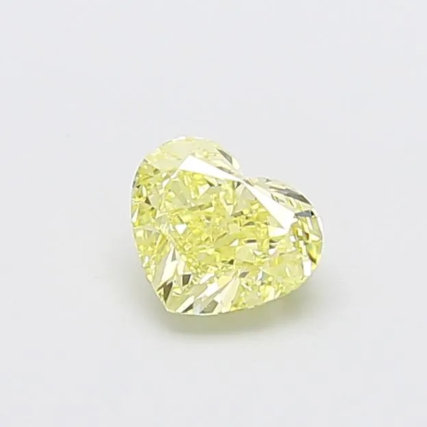 0.81ct HEART Fancy Yellow VS2 Coloured Lab diamond