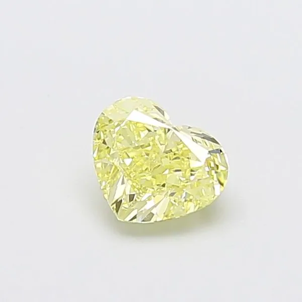 0.81ct HEART Fancy Yellow VS2 Coloured Lab diamond