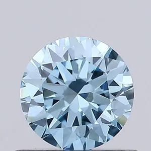 0.58ct ROUND Fancy Vivid Blue VS1 Coloured Lab diamond