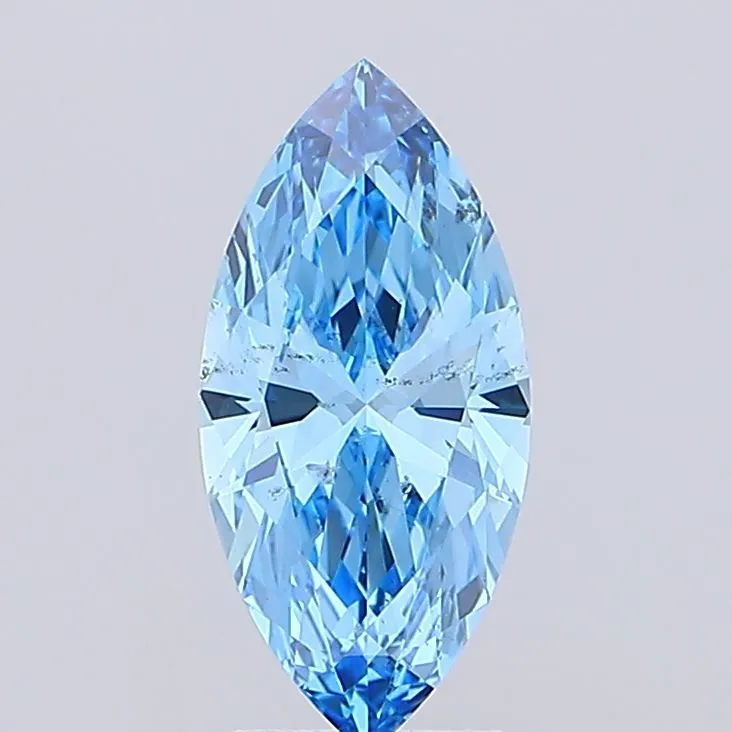 2.02ct MARQUISE Fancy Vivid Blue SI1 Coloured Lab diamond