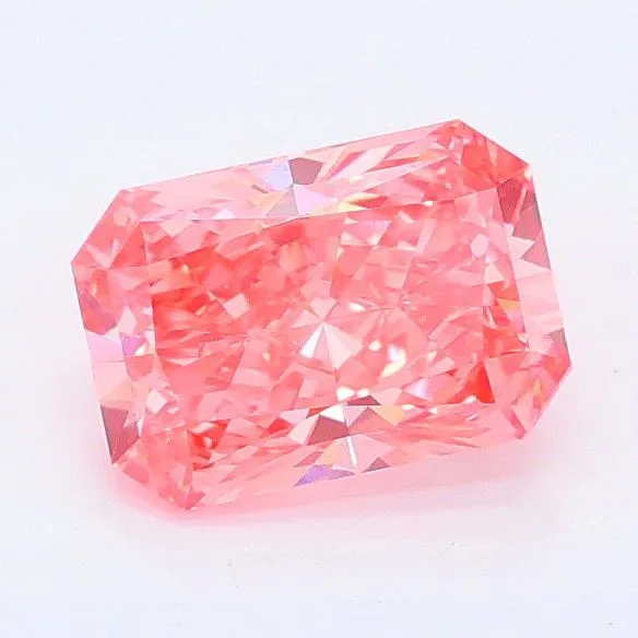 0.98ct RADIANT Fancy Vivid Pink VVS2 Coloured Lab diamond