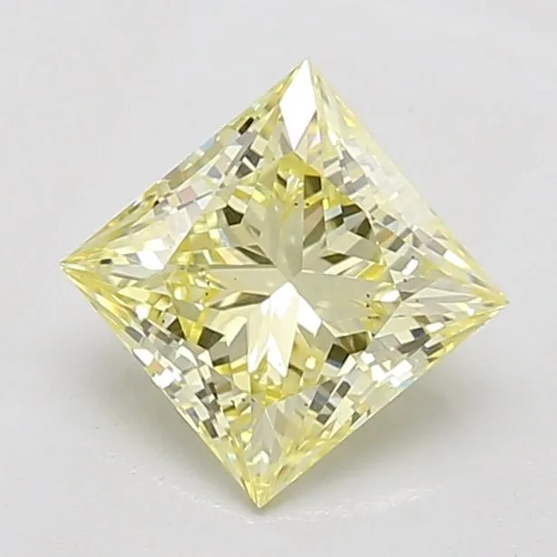1.02ct PRINCESS Fancy Yellow VS2 Coloured Lab diamond