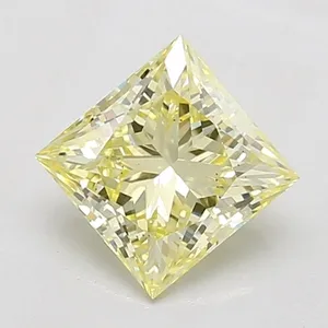 1.02ct PRINCESS Fancy Yellow VS2 Coloured Lab diamond