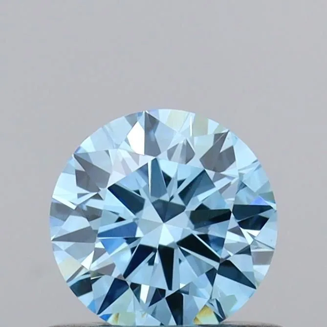 0.51ct ROUND Fancy Vivid Blue VVS2 Coloured Lab diamond