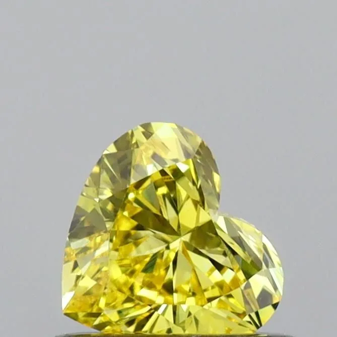 0.40ct HEART Fancy Vivid Yellow VS1 Coloured Lab diamond
