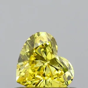 0.4ct HEART Fancy Vivid Yellow VS1 Coloured Lab diamond