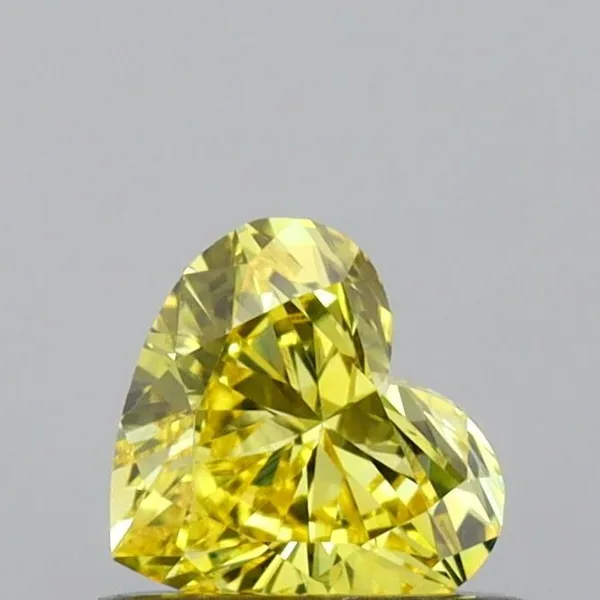 0.4ct HEART Fancy Vivid Yellow VS1 Coloured Lab diamond