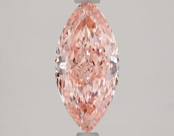 1.73ct MARQUISE Fancy Intense Orange Pink VVS2 Coloured Lab diamond