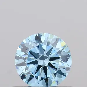 0.45ct ROUND Fancy Vivid Blue VVS2 Coloured Lab diamond