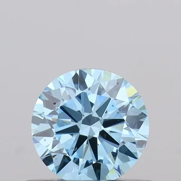 0.45ct ROUND Fancy Vivid Blue VVS2 Coloured Lab diamond