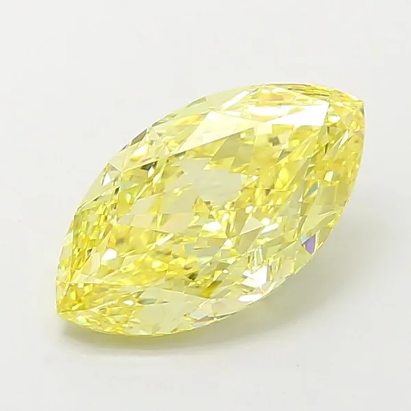 2.82ct MARQUISE Fancy Intense Yellow VVS2 Coloured Lab diamond