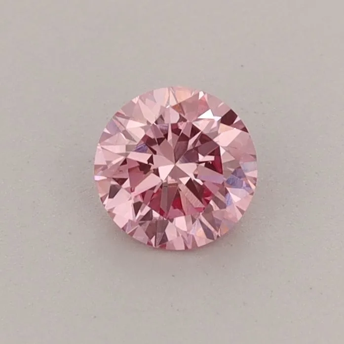 0.38ct ROUND Fancy Vivid Pink VS1 Coloured Lab diamond