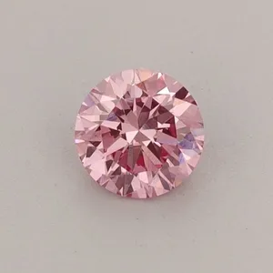 0.38ct ROUND Fancy Vivid Pink VS1 Coloured Lab diamond