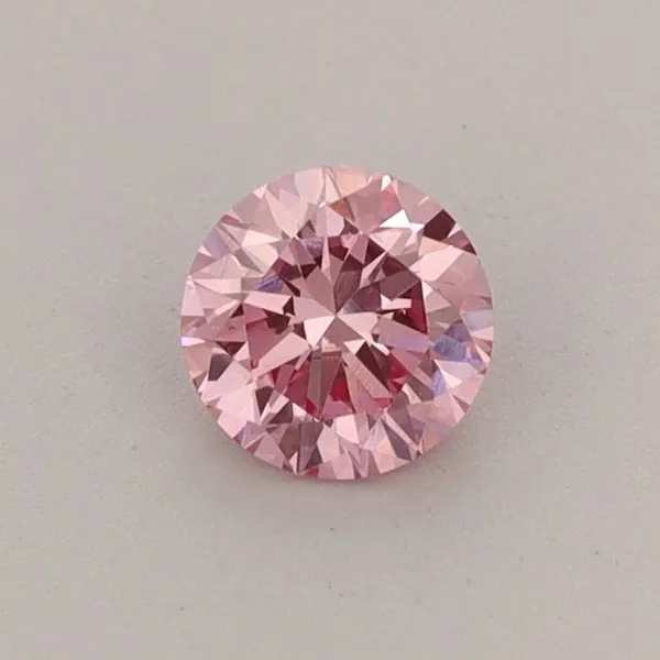 0.38ct ROUND Fancy Vivid Pink VS1 Coloured Lab diamond
