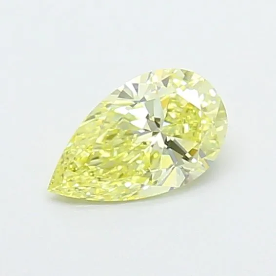 0.52ct PEAR Fancy Intense Yellow VVS2 Coloured Lab diamond