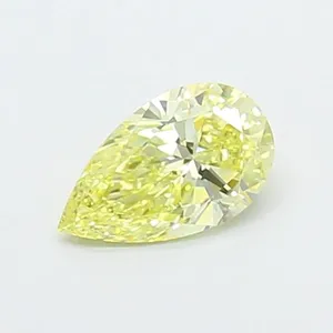 0.52ct PEAR Fancy Intense Yellow VVS2 Coloured Lab diamond