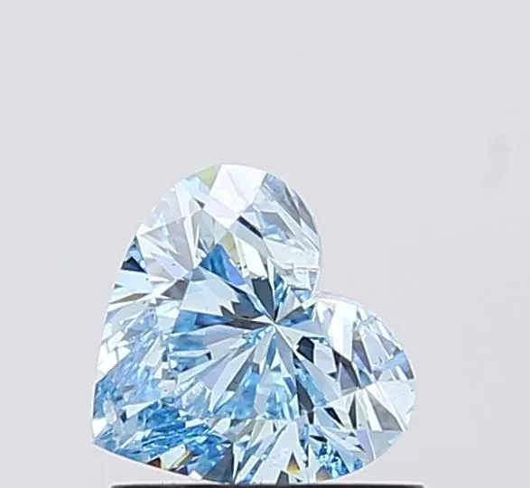 0.90ct HEART Fancy Vivid Blue SI1 Coloured Lab diamond