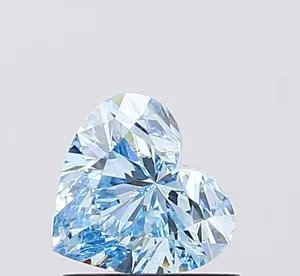 0.9ct HEART Fancy Vivid Blue SI1 Coloured Lab diamond