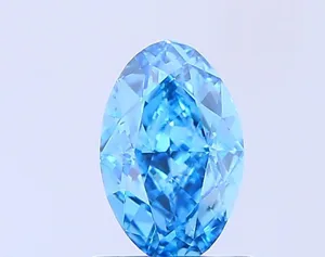 0.9ct OVAL Fancy Vivid Blue VS1 Coloured Lab diamond