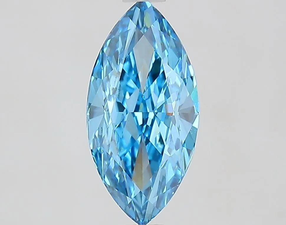 1.72ct MARQUISE Fancy Vivid Blue VVS2 Coloured Lab diamond