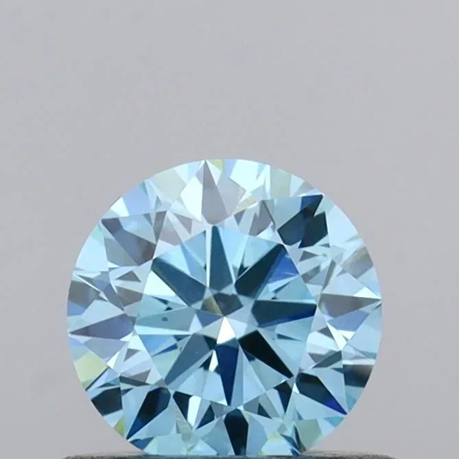0.50ct ROUND Fancy Vivid Blue VS2 Coloured Lab diamond