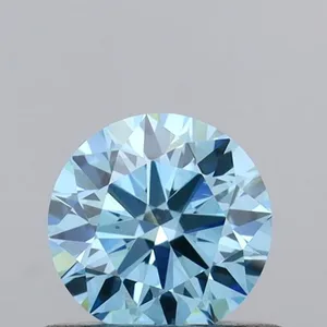 0.5ct ROUND Fancy Vivid Blue VS2 Coloured Lab diamond