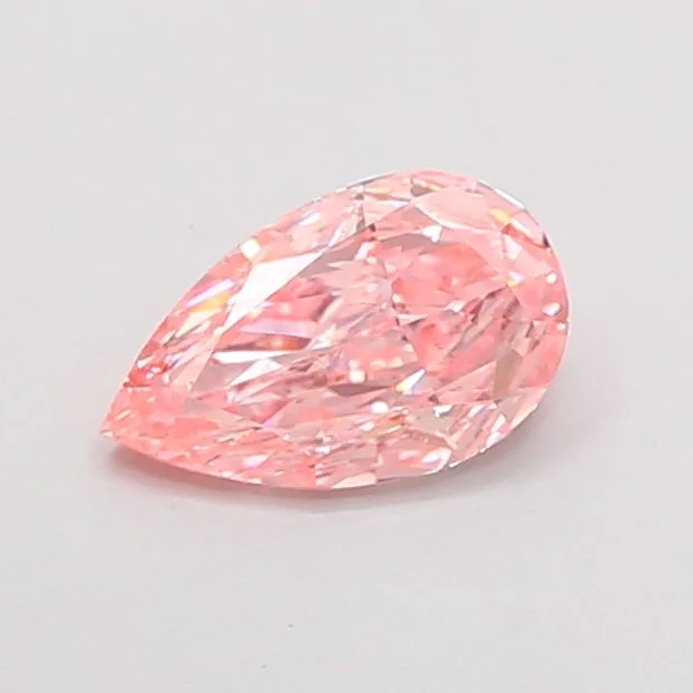 0.87ct PEAR Fancy Vivid Pink VVS2 Coloured Lab diamond