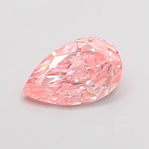 0.87ct PEAR Fancy Vivid Pink VVS2 Coloured Lab diamond