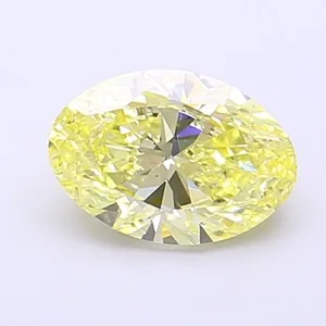 0.83ct OVAL Fancy Intense Yellow VS2 Coloured Lab diamond