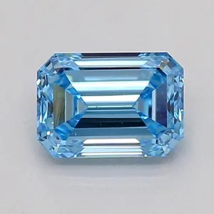 0.33ct EMERALD Fancy Vivid Blue VS1 Coloured Lab diamond