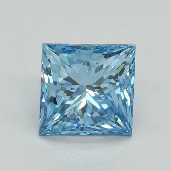 1.52ct PRINCESS Fancy Vivid Blue VS1 Coloured Lab diamond