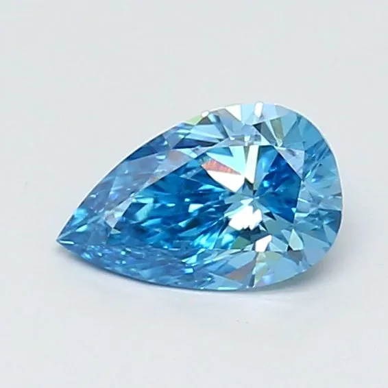 0.71ct PEAR Fancy Vivid Blue VVS2 Coloured Lab diamond
