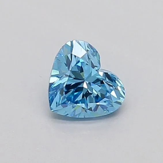 0.33ct HEART Fancy Vivid Blue VVS2 Coloured Lab diamond