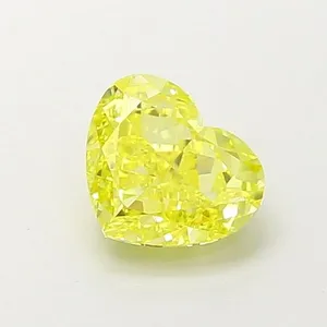 0.86ct HEART Fancy Intense Yellow VVS2 Coloured Lab diamond