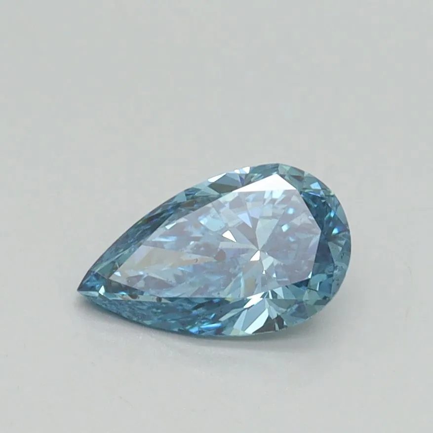 0.60ct PEAR Fancy Intense Blue SI1 Coloured Lab diamond