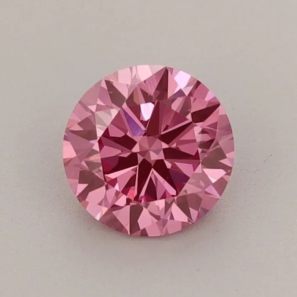 0.67ct ROUND Fancy Vivid Pink VS1 Coloured Lab diamond